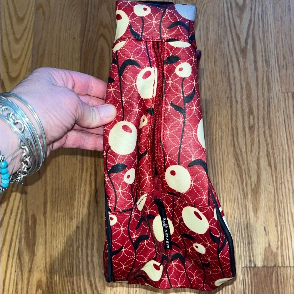 Petunia Pickle Bottom Red and White Floral Baby Bag
